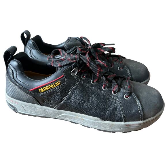 CATERPILLAR P90192 BRODE Men US 12Black Leather Steel Toe Work Shoe Oxford - Picture 1 of 7